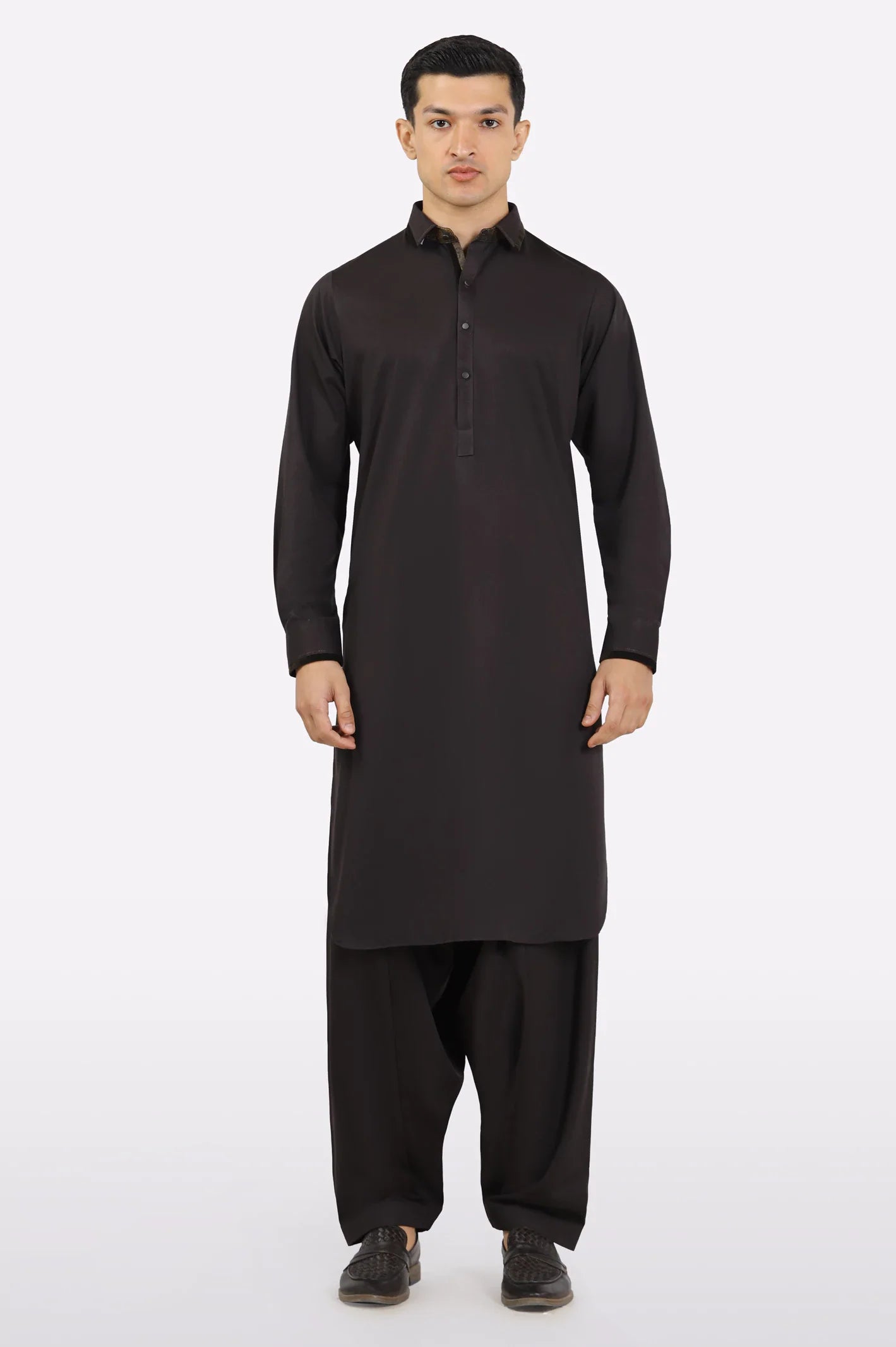 Coffee Brown Wash & Wear Shalwar Kameez