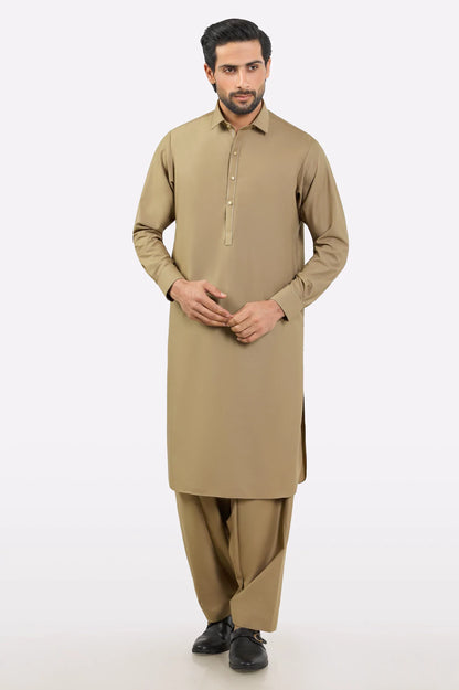 Khaki Wash & Wear Shalwar Kameez