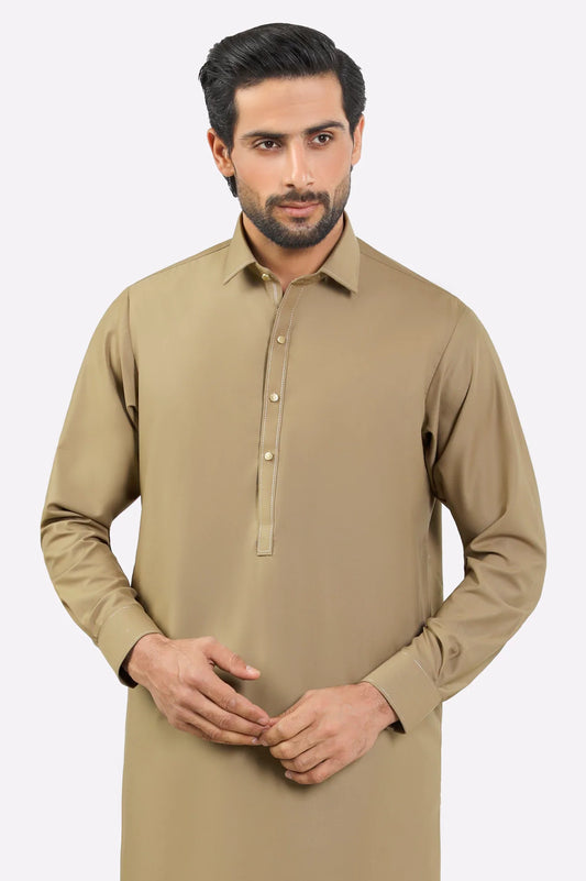 Khaki Wash & Wear Shalwar Kameez