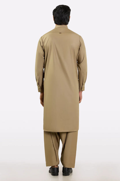 Khaki Wash & Wear Shalwar Kameez
