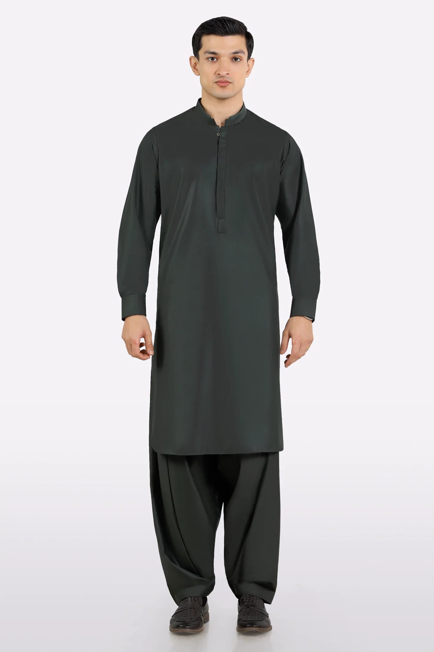 Dark Green Wash & Wear Shalwar Kameez
