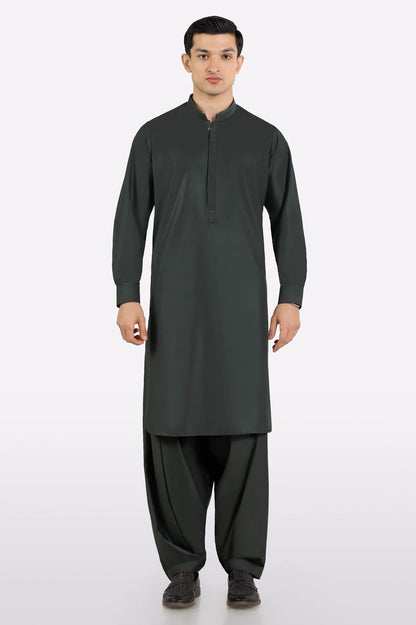 Dark Green Wash & Wear Shalwar Kameez