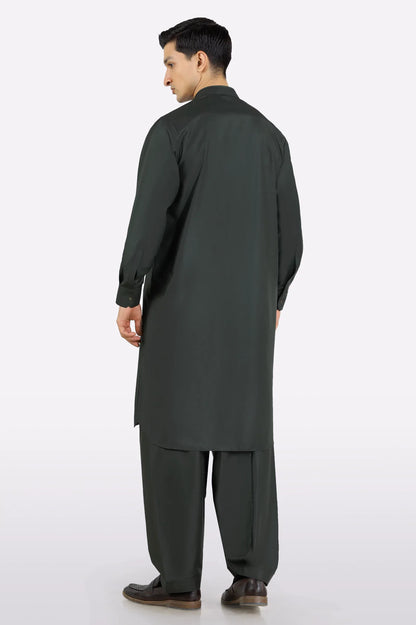 Dark Green Wash & Wear Shalwar Kameez