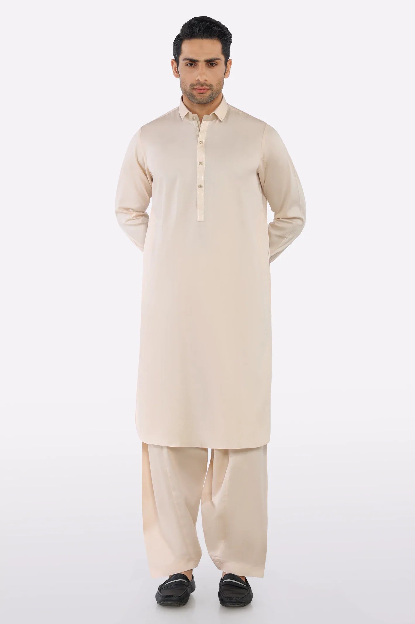 Peach Cotton Shalwar Kameez