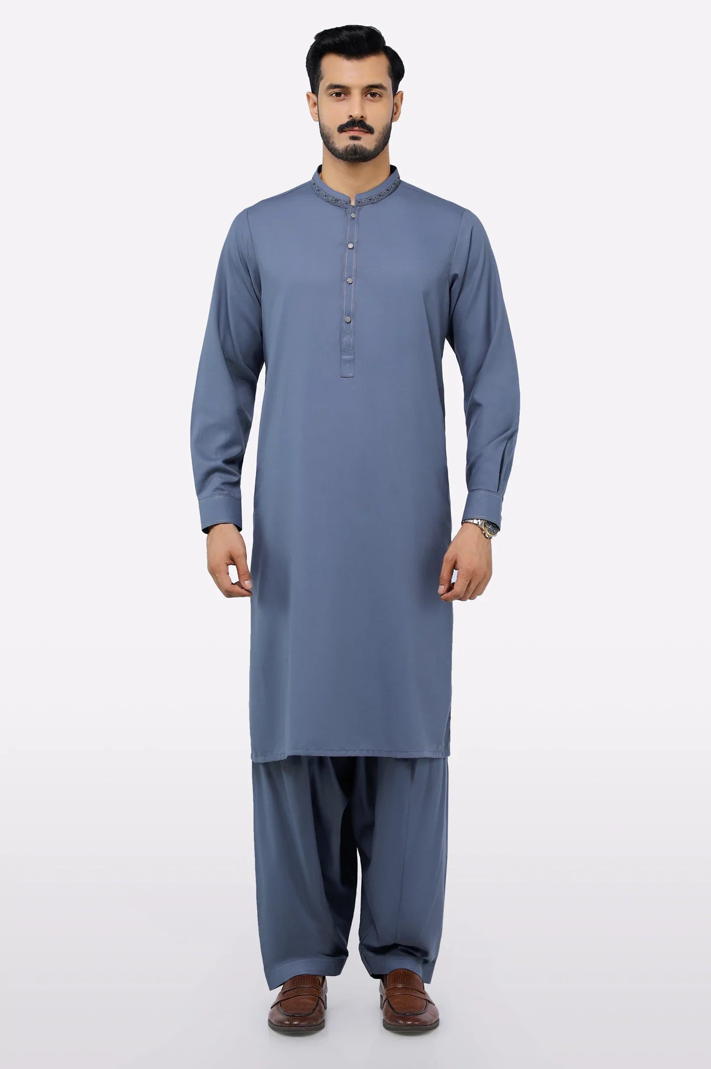Grey Wash & Wear Shalwar Kameez