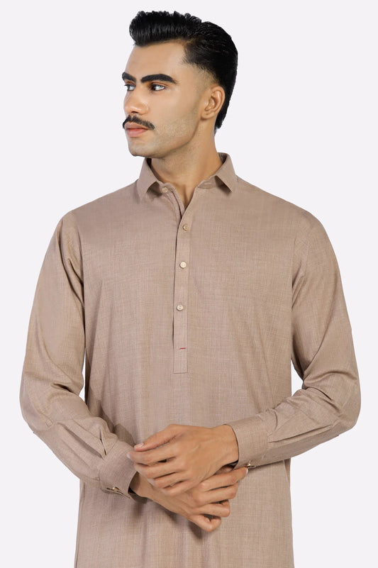 Light Brown Wash & Wear Shalwar Kameez