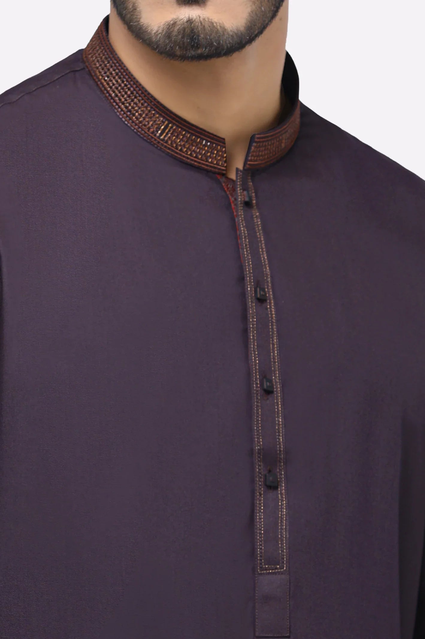 Dark Purple Wash & Wear Kurta Pajama