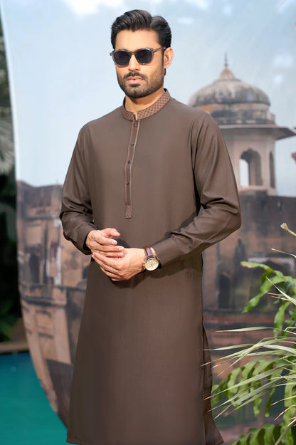 Coffee Brown Wash & Wear Shalwar Kameez