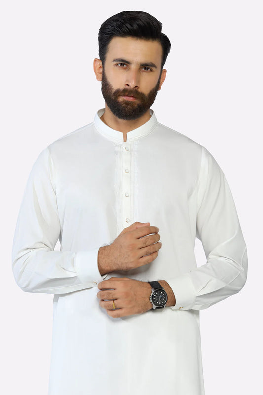 Off White Wash & Wear Shalwar Kameez
