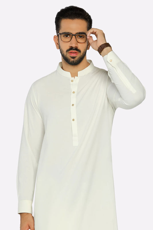 Off White Wash & Wear Shalwar Kameez