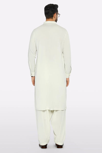 Off White Wash & Wear Shalwar Kameez