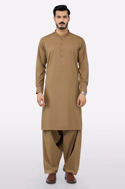 Light Brown Wash & Wear Shalwar Kameez