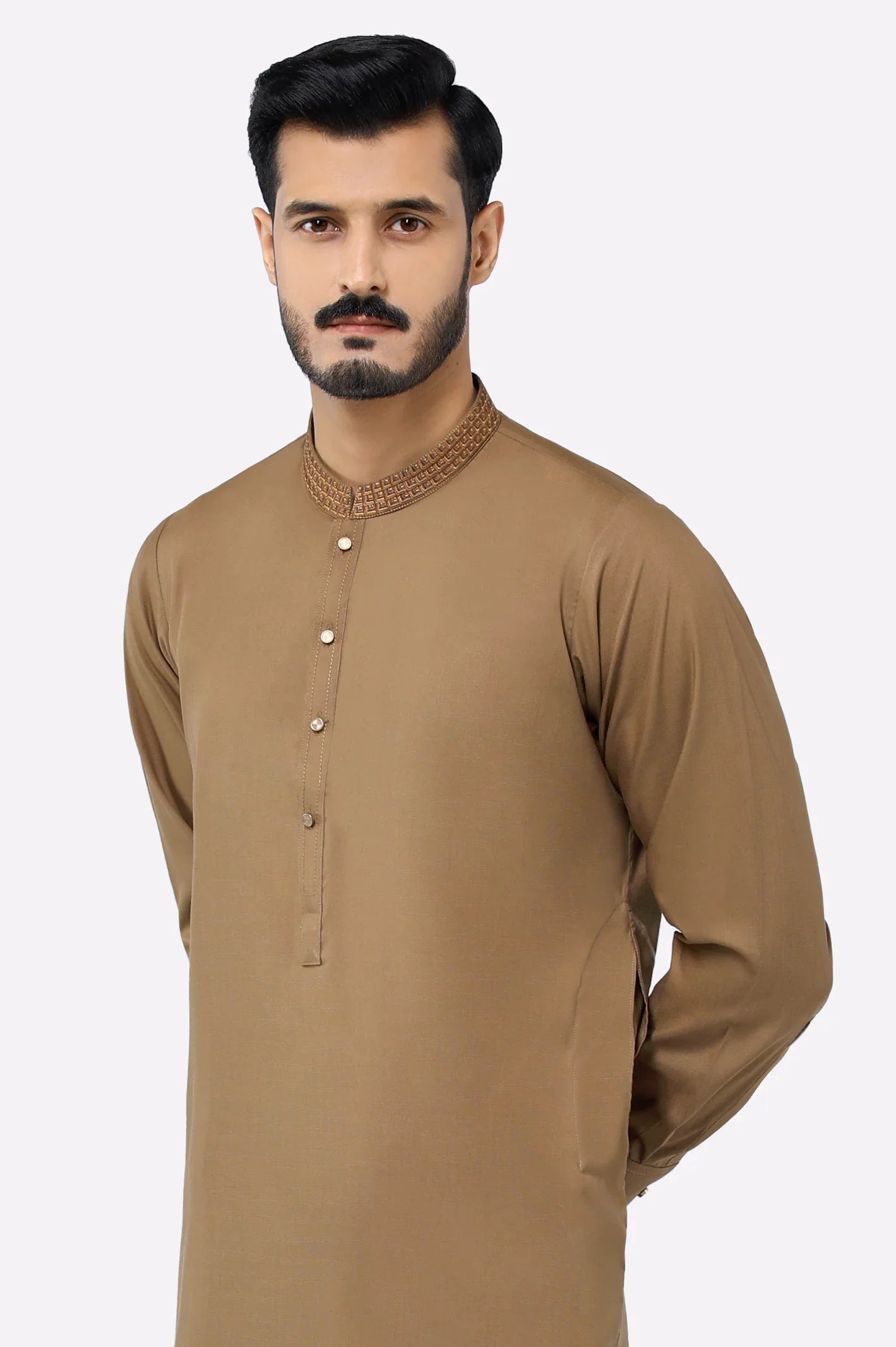 Light Brown Wash & Wear Shalwar Kameez