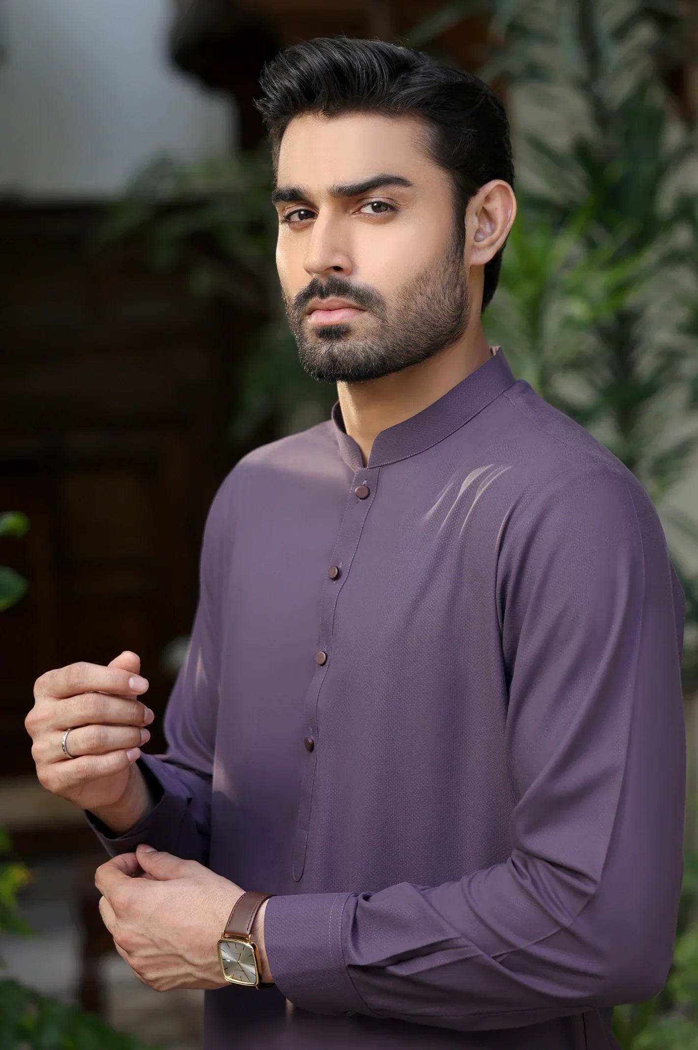 Dark Purple Wash & Wear Shalwar Kameez