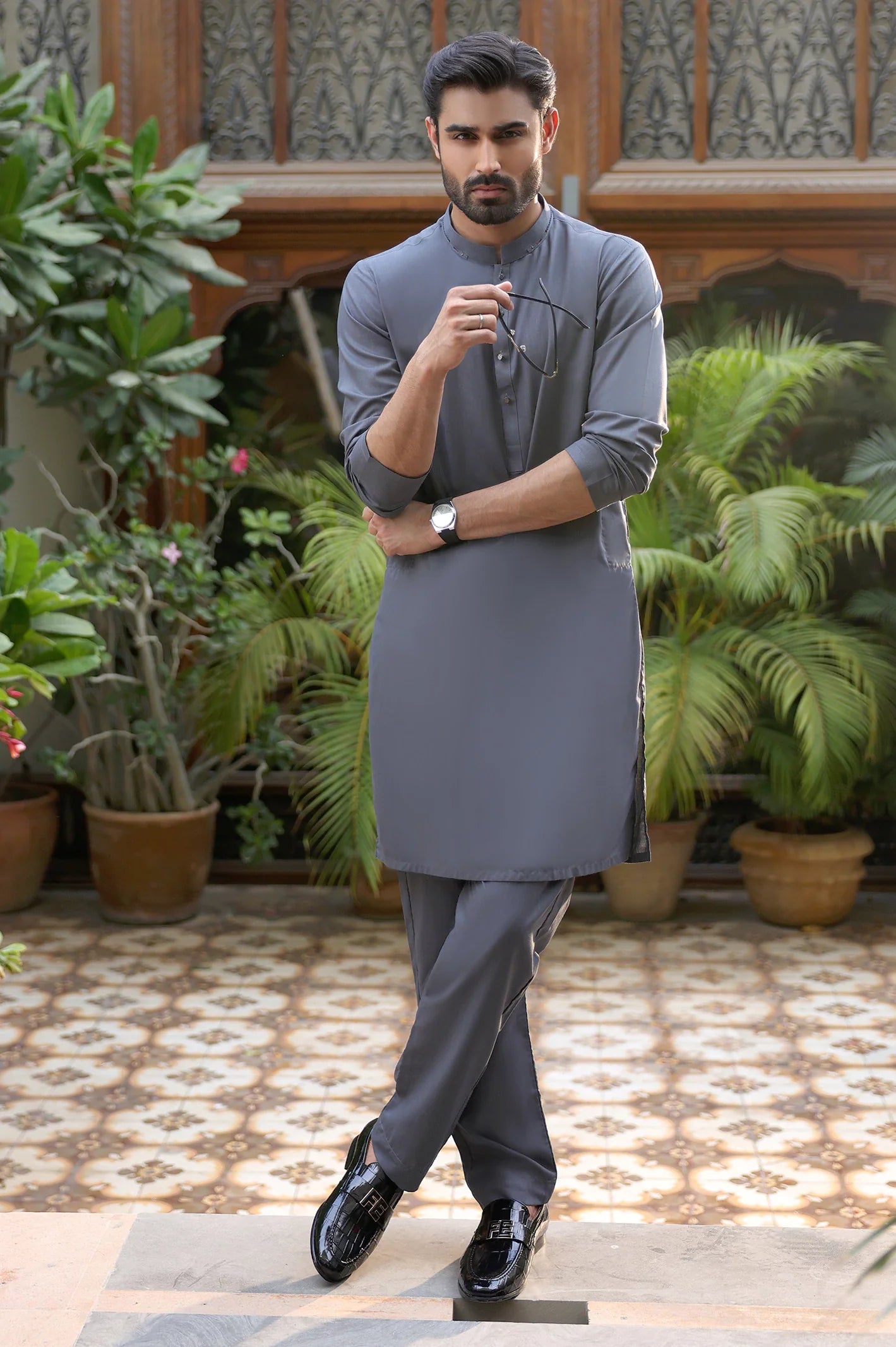 Blue Wash & Wear Shalwar Kameez