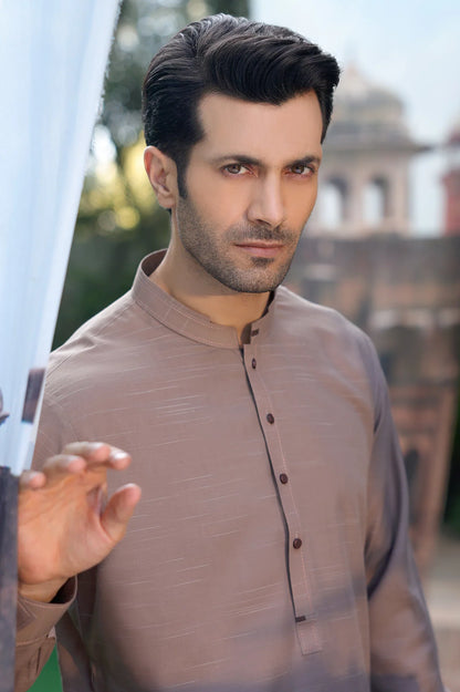Brown Wash & Wear Shalwar Kameez