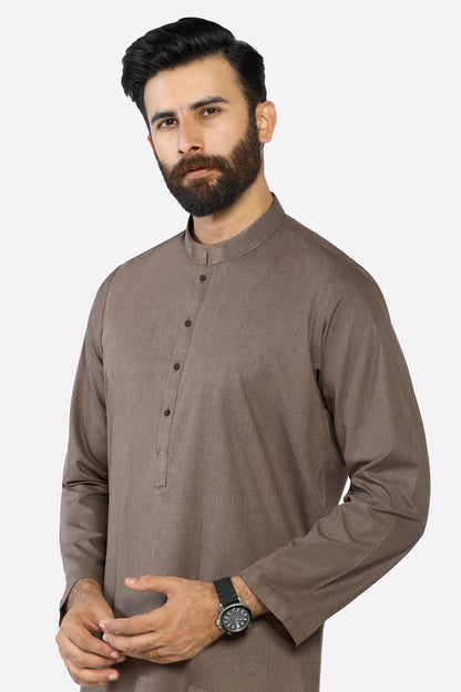Brown Wash & Wear Kurta Pajama