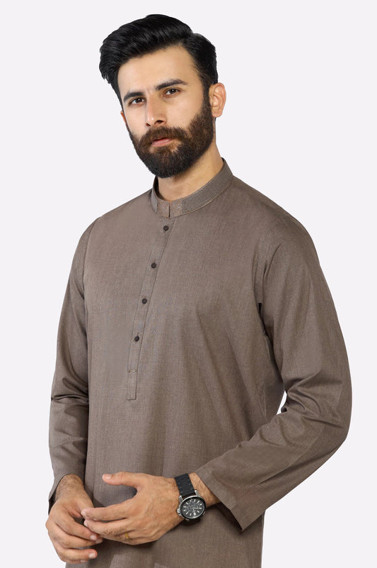 Brown Wash & Wear Kurta Pajama