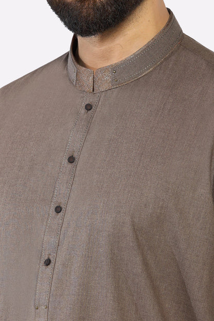 Brown Wash & Wear Kurta Pajama