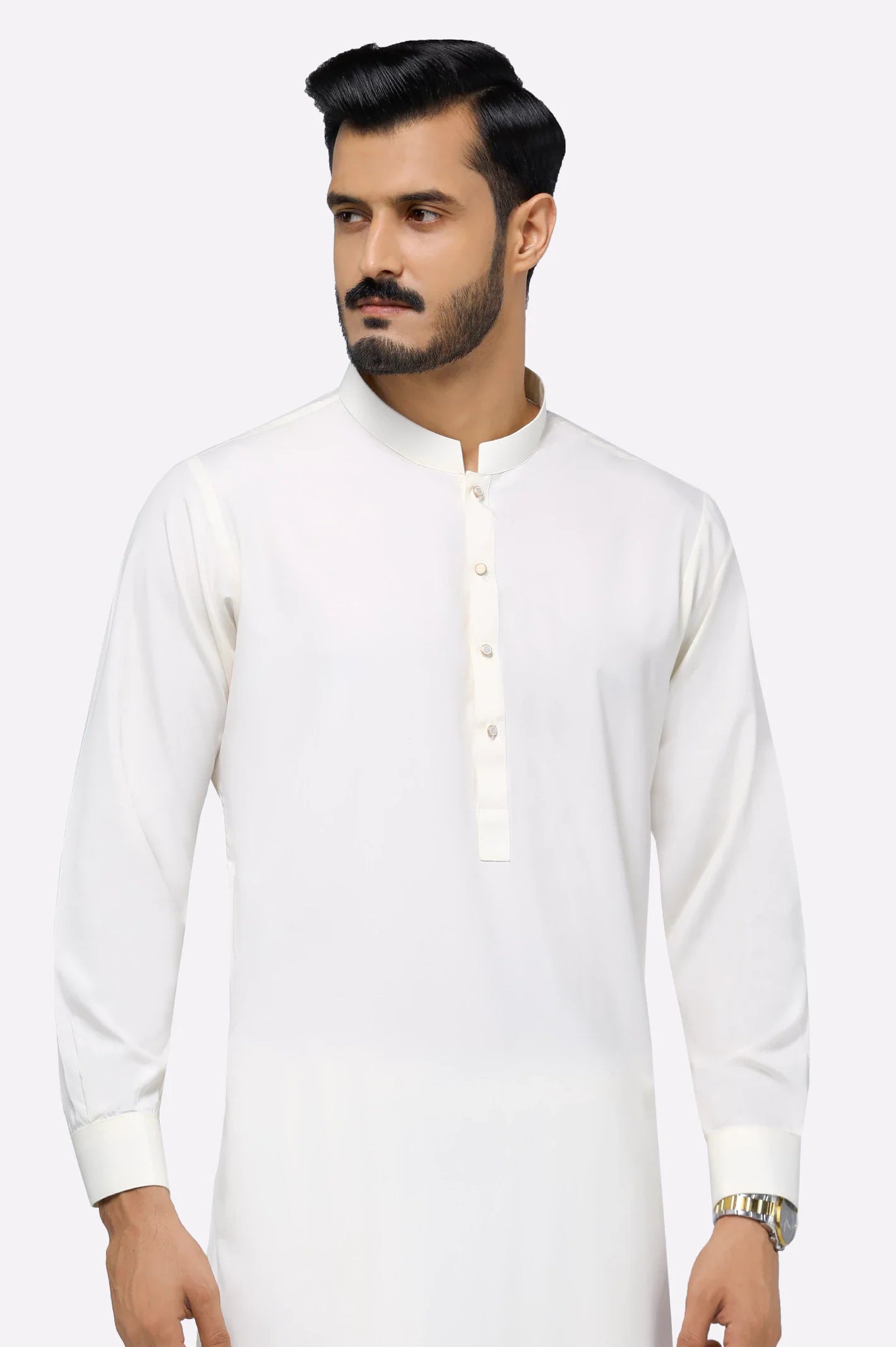 Cream Wash & Wear Shalwar Kameez