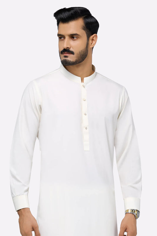 Cream Wash & Wear Shalwar Kameez