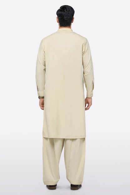 Light Fawn Wash & Wear Shalwar Kameez