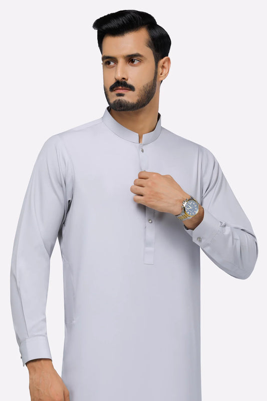 Light Grey Wash & Wear Shalwar Kameez