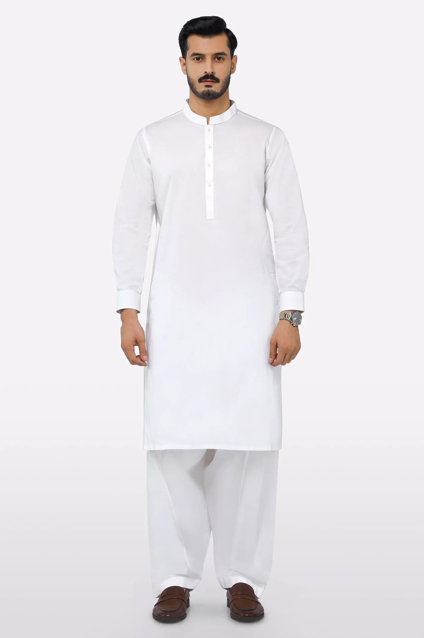Cream Wash & Wear Shalwar Kameez