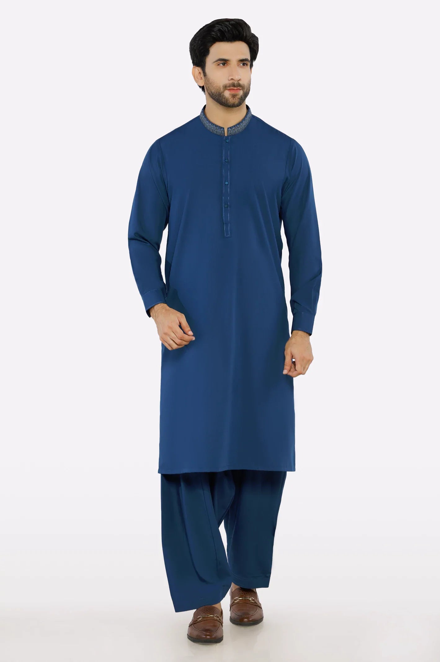 Dark Blue Wash & Wear Shalwar Kameez