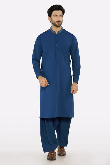 Dark Blue Wash & Wear Shalwar Kameez
