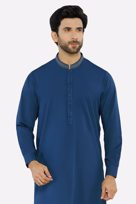 Dark Blue Wash & Wear Shalwar Kameez