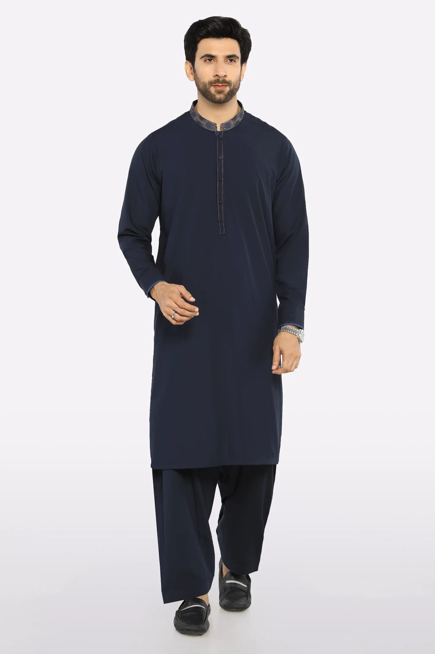 Navy Blue Wash & Wear Shalwar Kameez