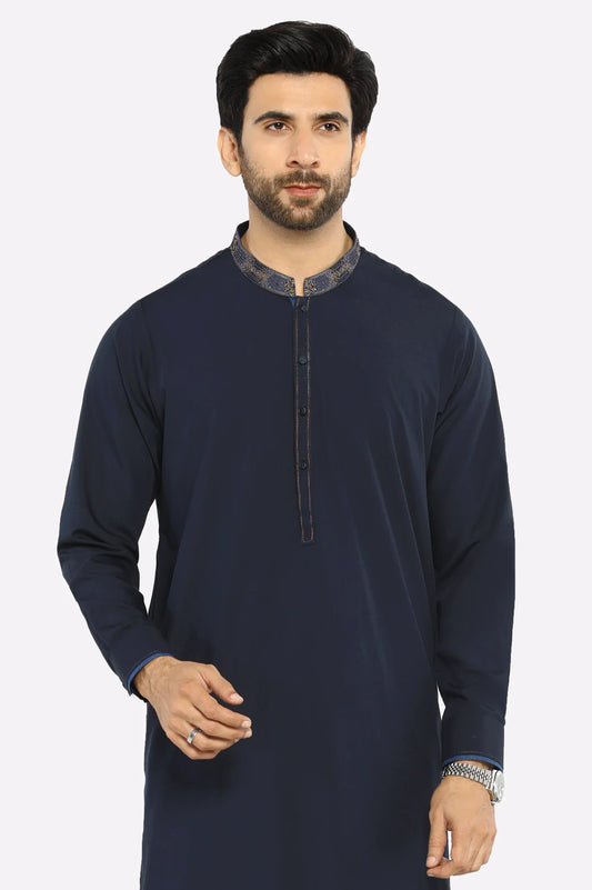 Navy Blue Wash & Wear Shalwar Kameez