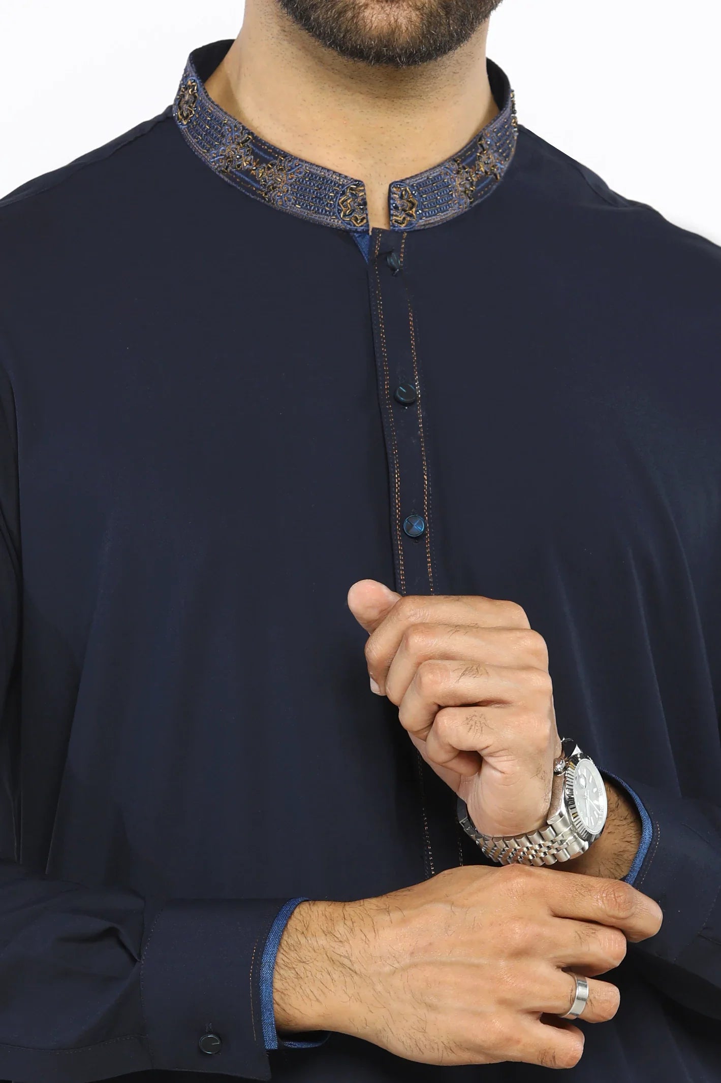Navy Blue Wash & Wear Shalwar Kameez