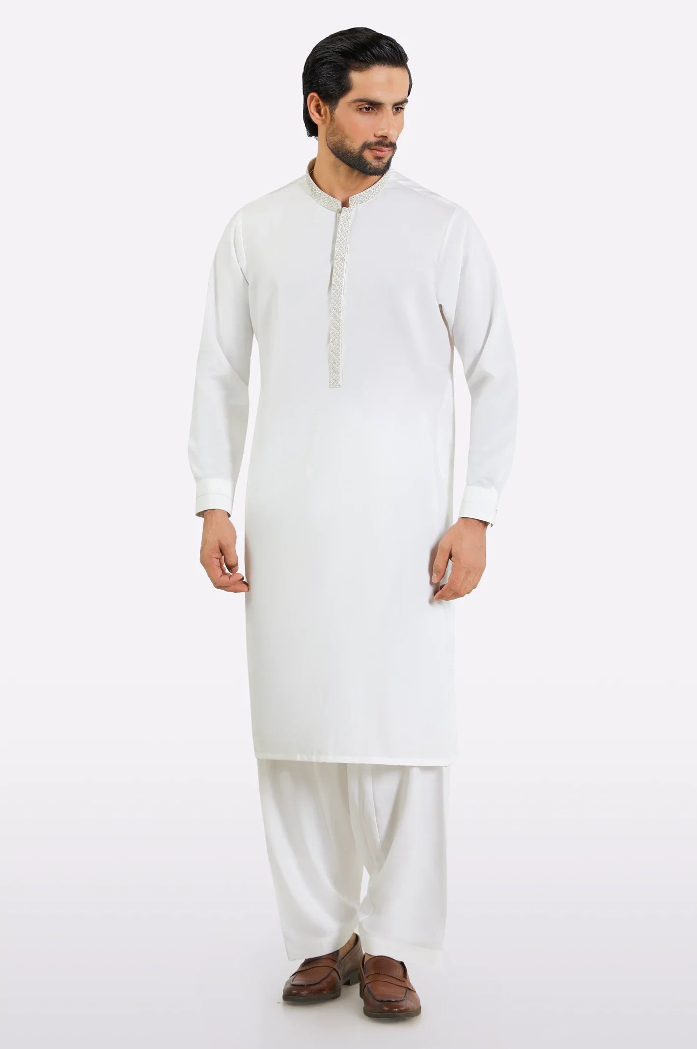 Off White Wash & Wear Shalwar Kameez