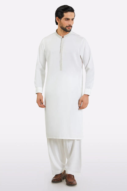 Off White Wash & Wear Shalwar Kameez