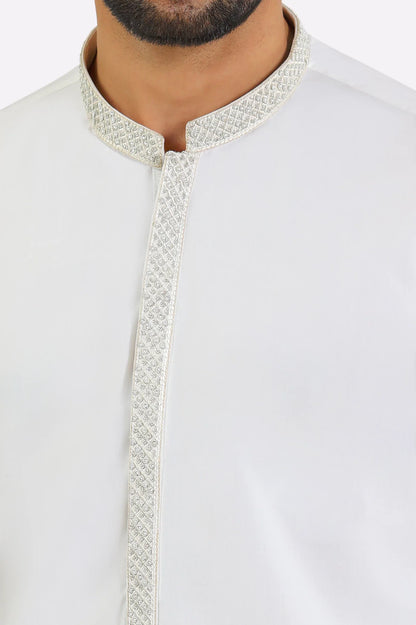 Off White Wash & Wear Shalwar Kameez
