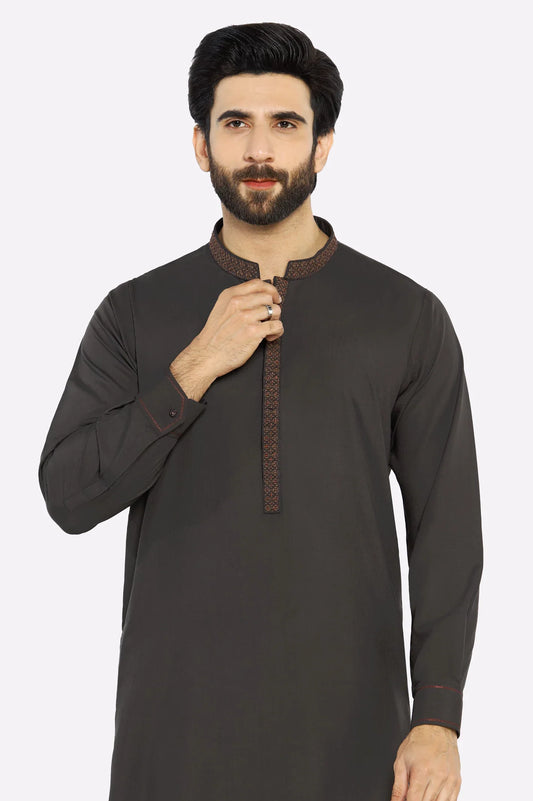 Coffee Brown Wash & Wear Shalwar Kameez