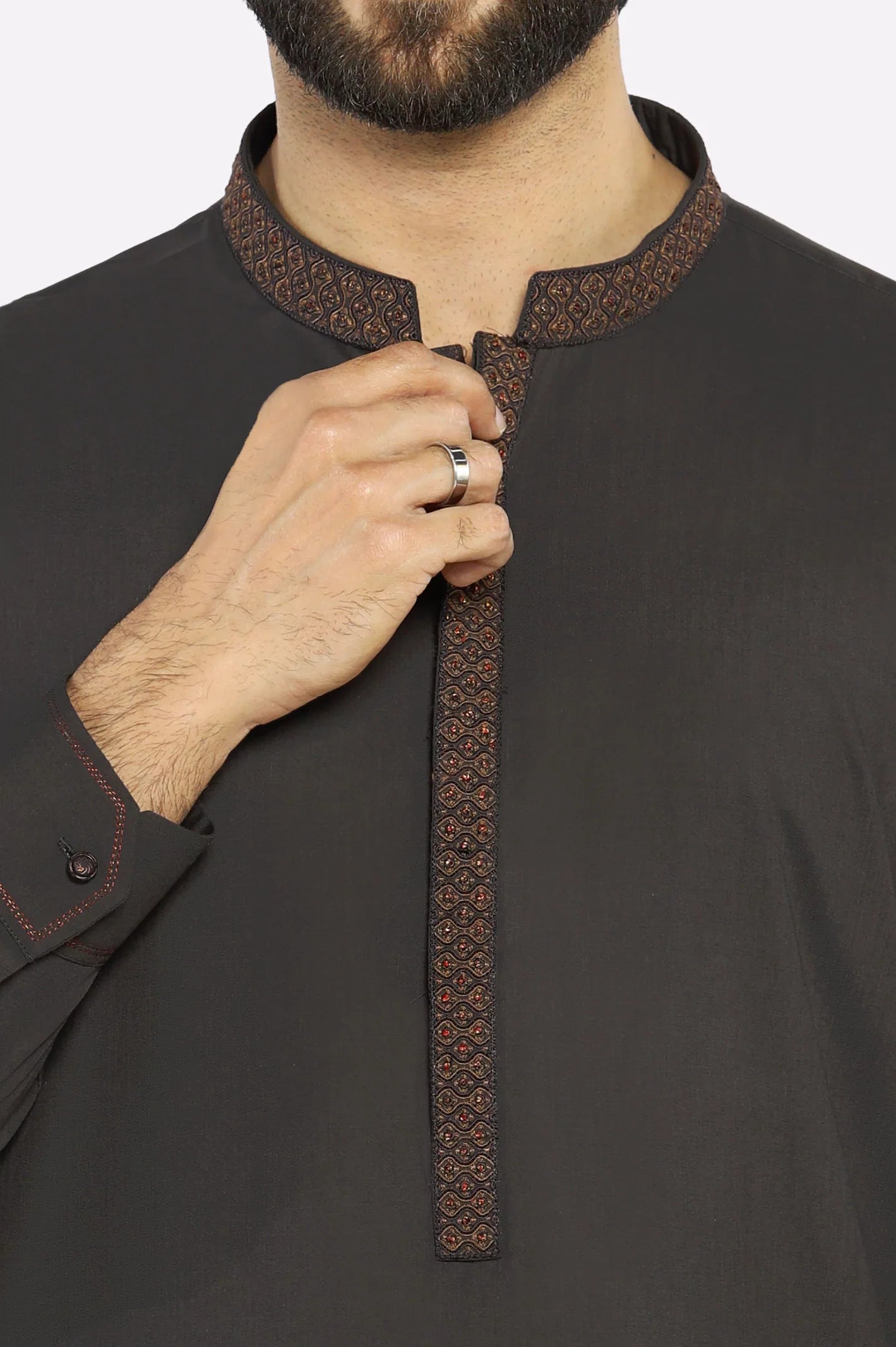 Coffee Brown Wash & Wear Shalwar Kameez