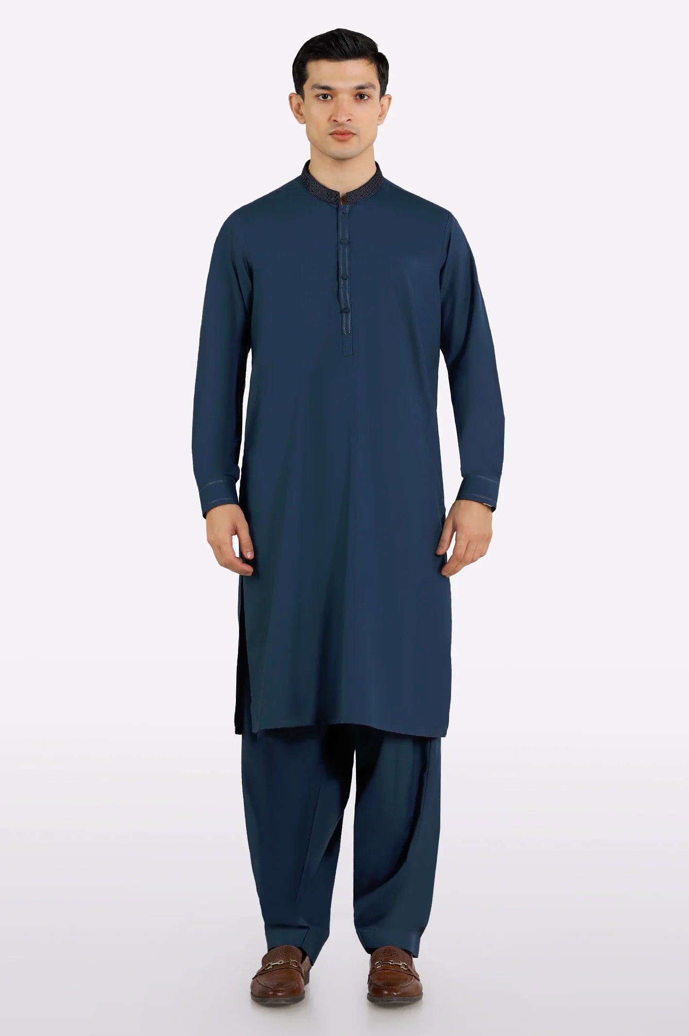 Dark Blue Wash & Wear Shalwar Kameez