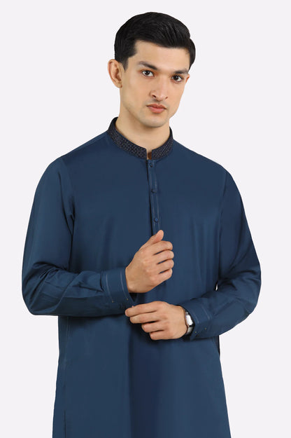 Dark Blue Wash & Wear Shalwar Kameez