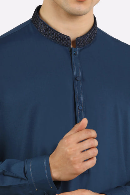 Dark Blue Wash & Wear Shalwar Kameez