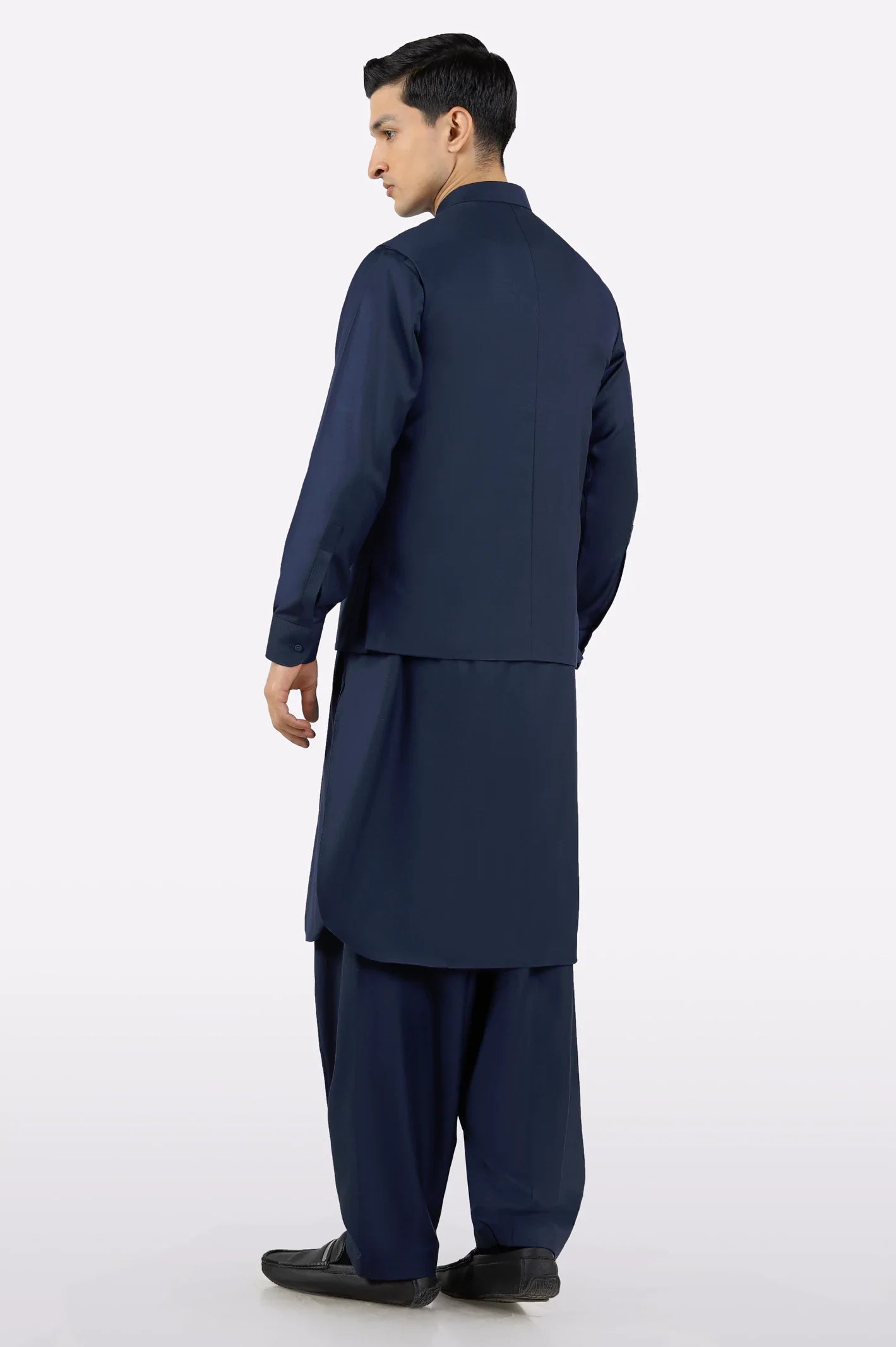 Navy Blue Shalwar Kameez with Waistcoat