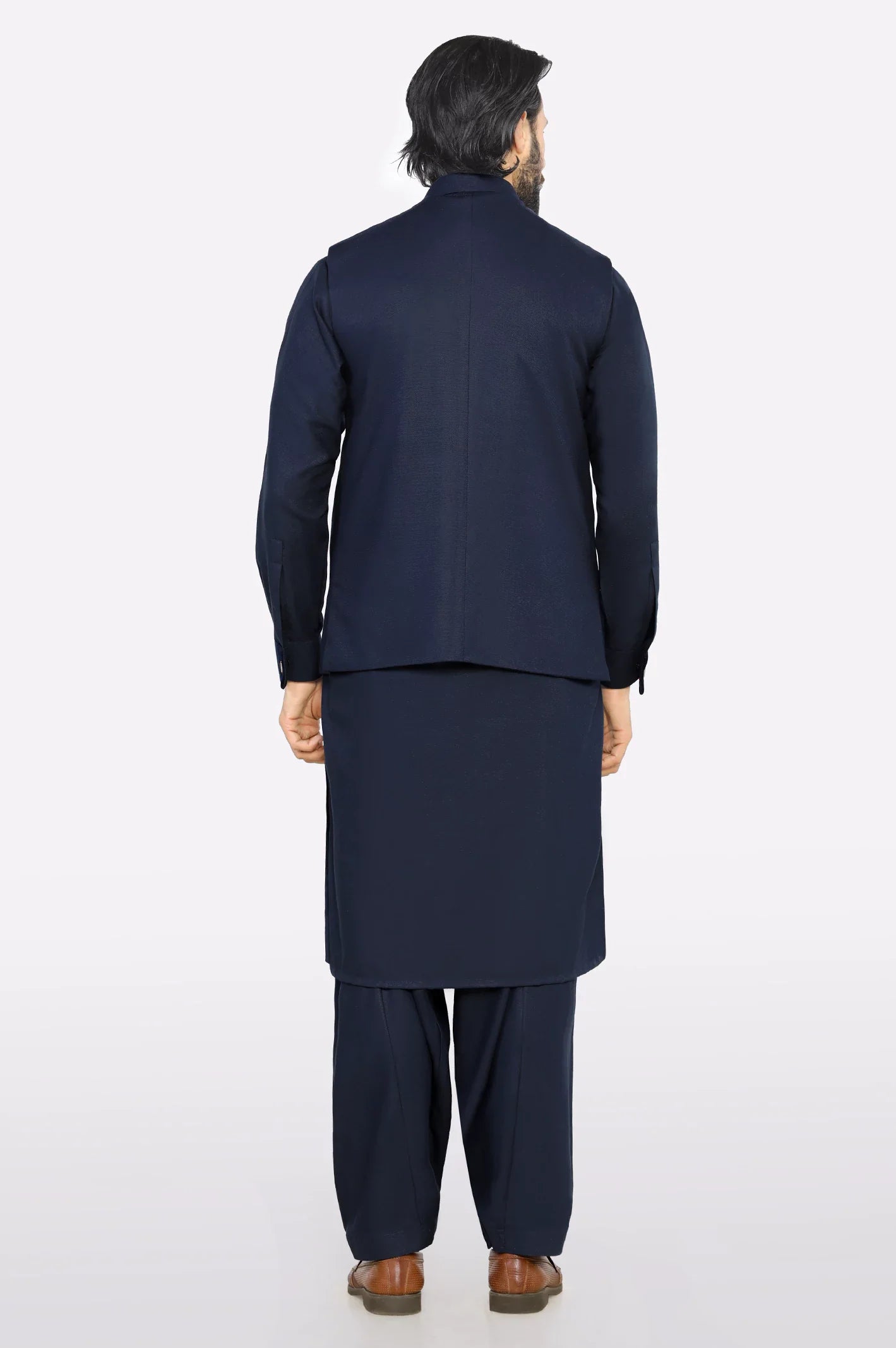 Navy Blue Shalwar Kameez with Waistcoat