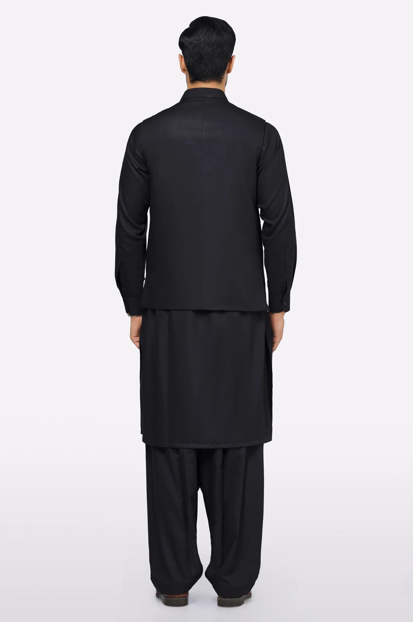 Black Shalwar Kameez with Waistcoat