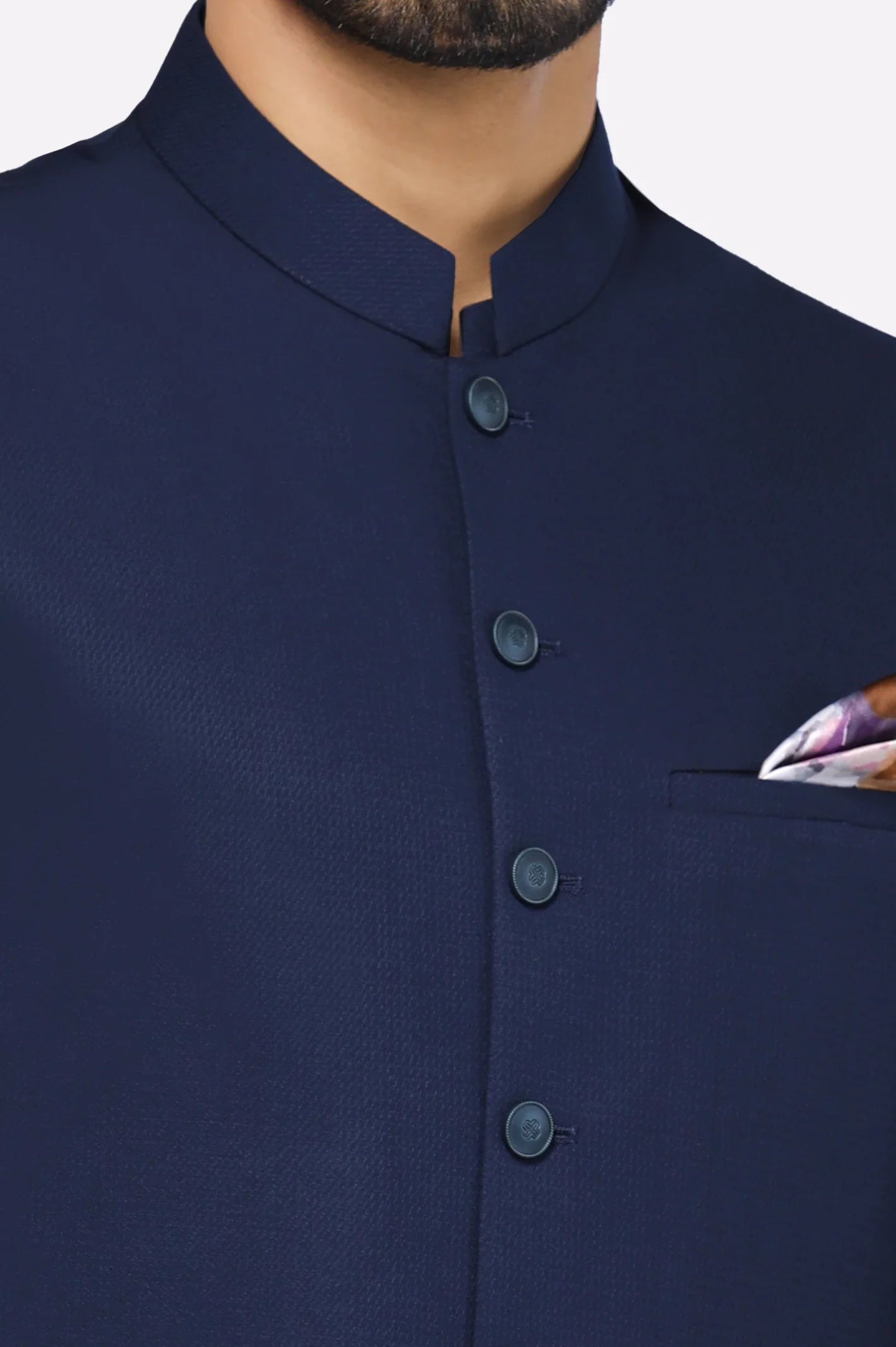 Dark Blue Shalwar Kameez with Waistcoat