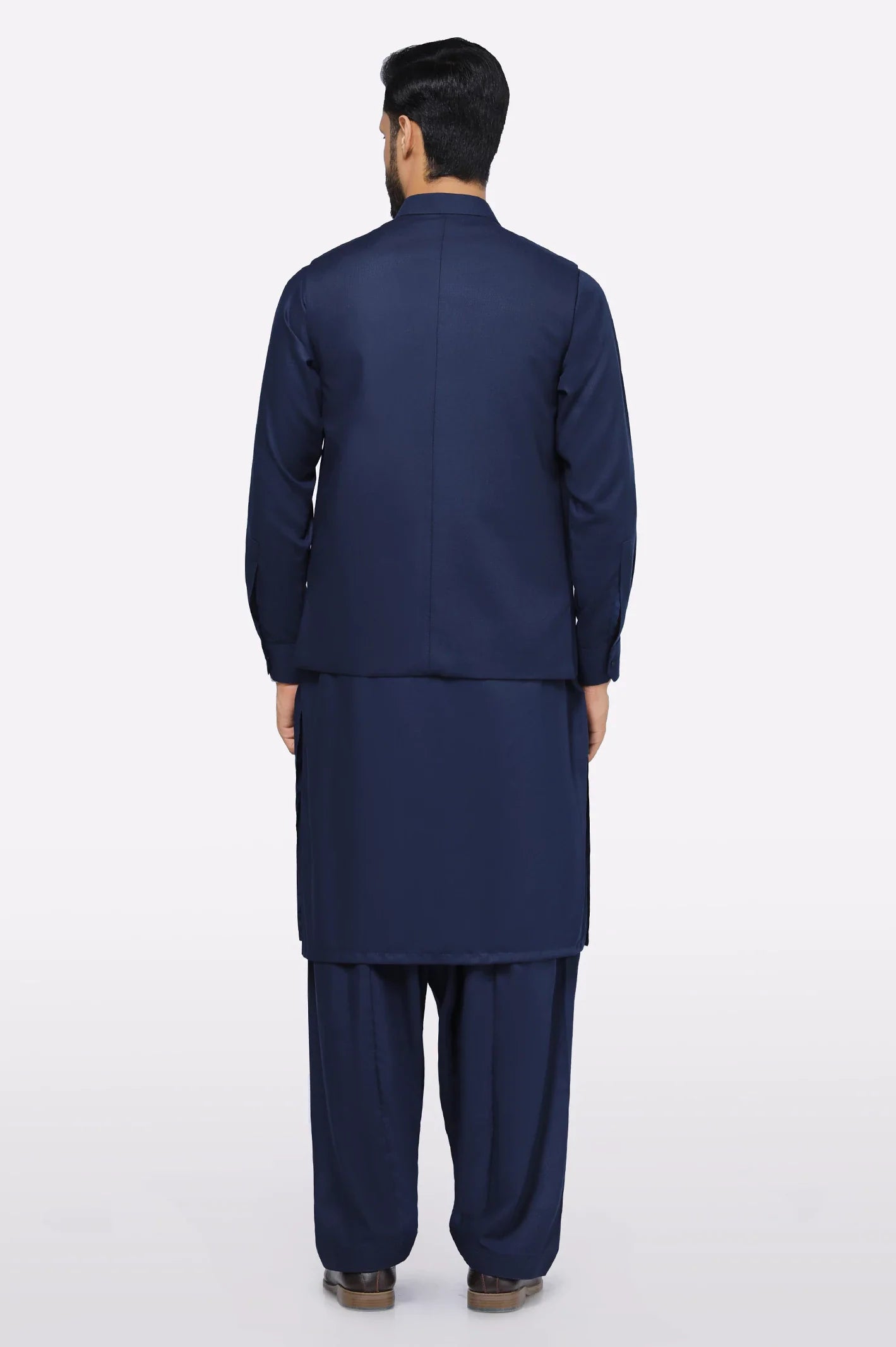 Dark Blue Shalwar Kameez with Waistcoat