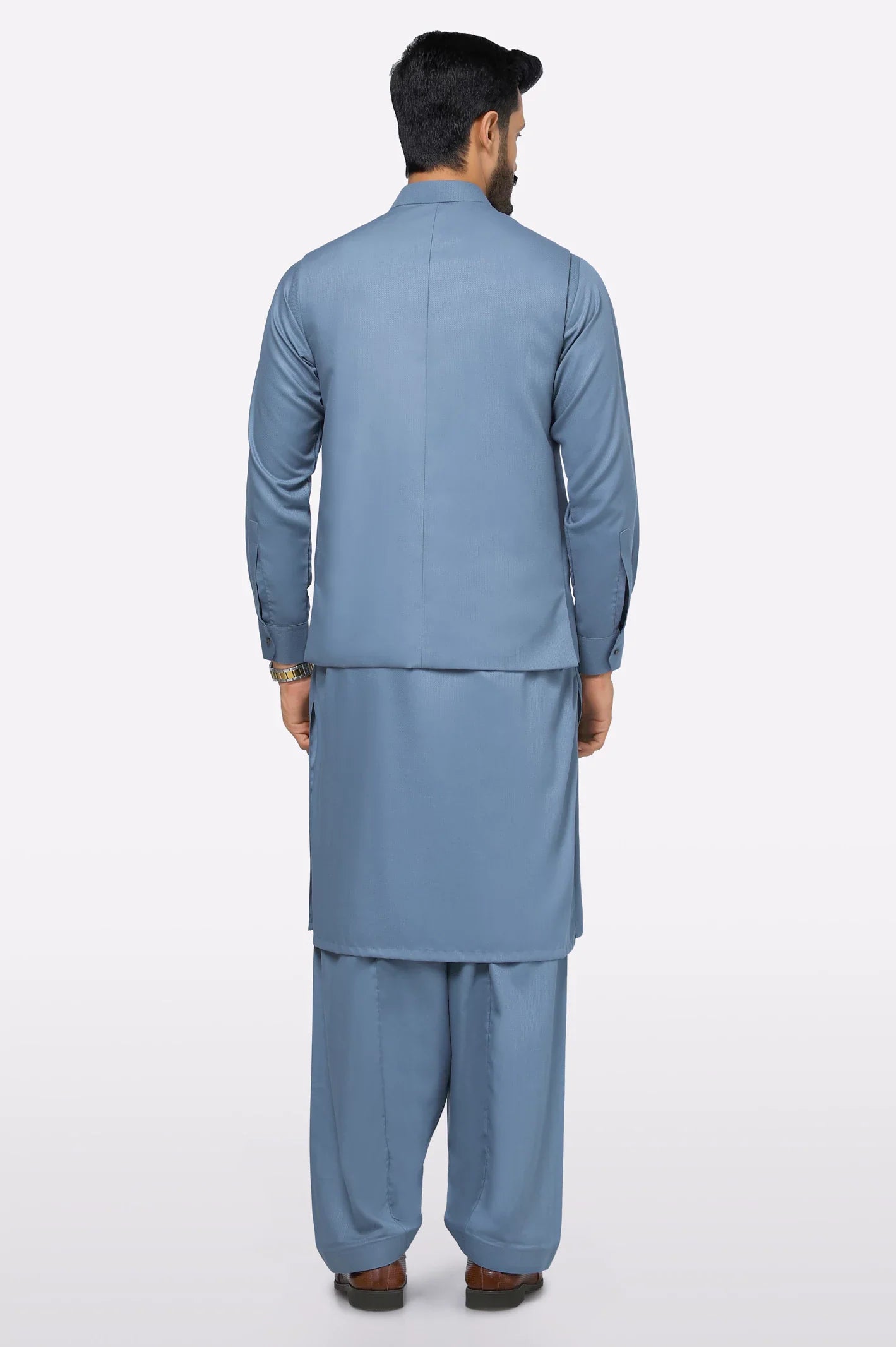 Grey Shalwar Kameez with Waistcoat