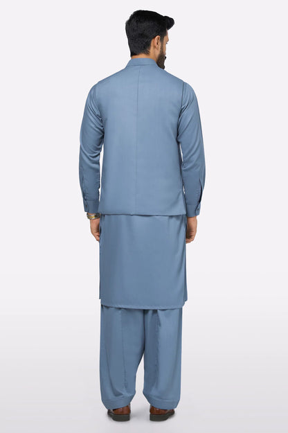 Grey Shalwar Kameez with Waistcoat