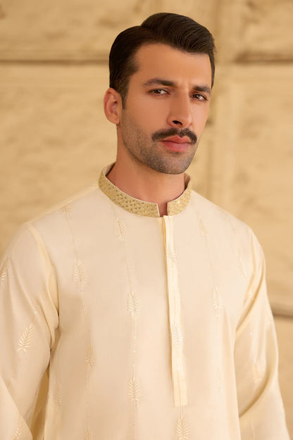 Cream Wash & Wear Kurta Pajama